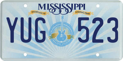 MS license plate YUG523