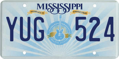 MS license plate YUG524