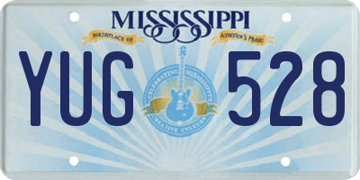 MS license plate YUG528