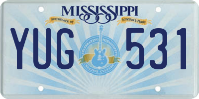 MS license plate YUG531