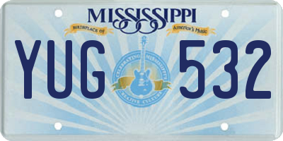 MS license plate YUG532