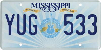 MS license plate YUG533