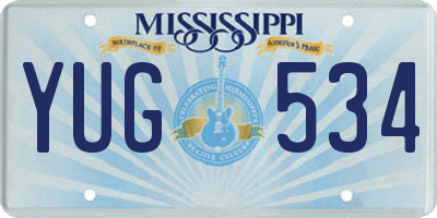 MS license plate YUG534