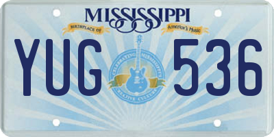 MS license plate YUG536
