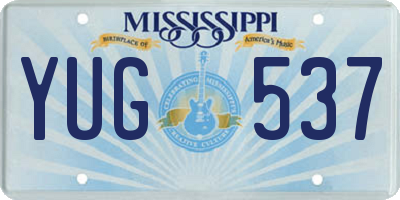 MS license plate YUG537
