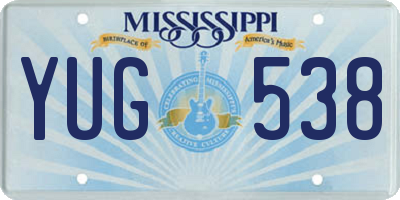 MS license plate YUG538