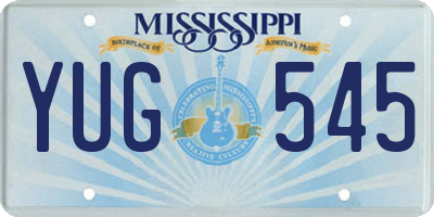 MS license plate YUG545
