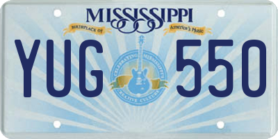 MS license plate YUG550