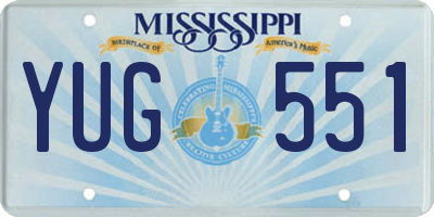 MS license plate YUG551