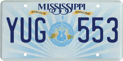 MS license plate YUG553