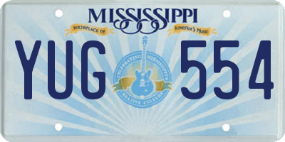 MS license plate YUG554