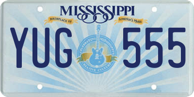 MS license plate YUG555
