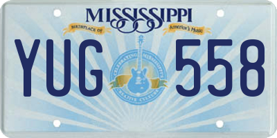 MS license plate YUG558