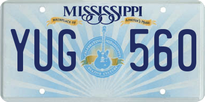 MS license plate YUG560