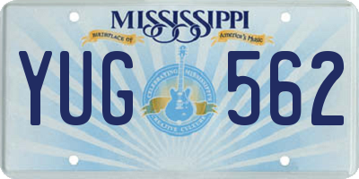MS license plate YUG562