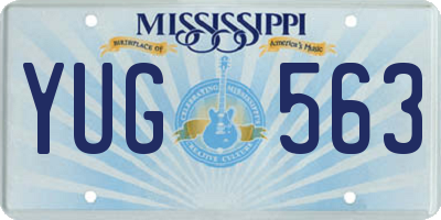 MS license plate YUG563