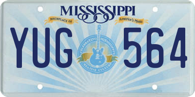 MS license plate YUG564