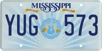 MS license plate YUG573