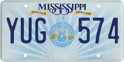 MS license plate YUG574