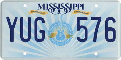 MS license plate YUG576