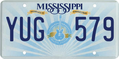 MS license plate YUG579