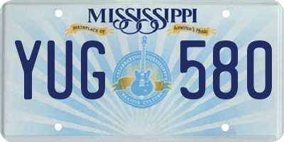 MS license plate YUG580