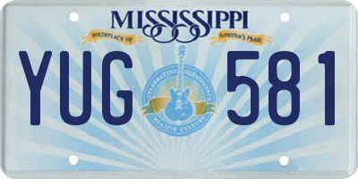 MS license plate YUG581