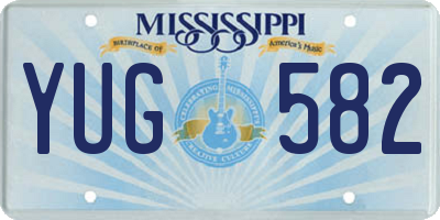 MS license plate YUG582