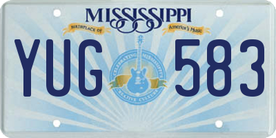 MS license plate YUG583