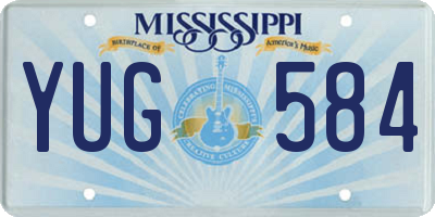 MS license plate YUG584