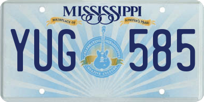MS license plate YUG585