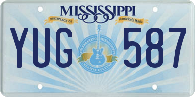 MS license plate YUG587