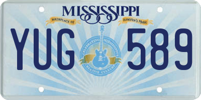 MS license plate YUG589