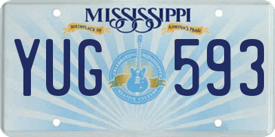 MS license plate YUG593