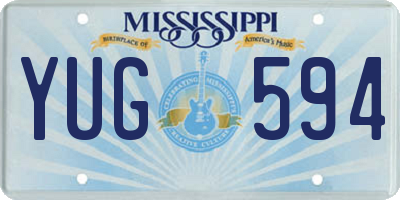 MS license plate YUG594