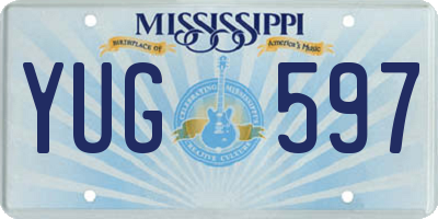MS license plate YUG597