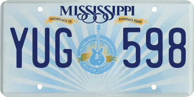 MS license plate YUG598