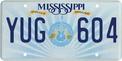 MS license plate YUG604