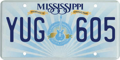 MS license plate YUG605