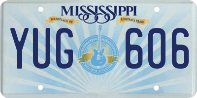 MS license plate YUG606
