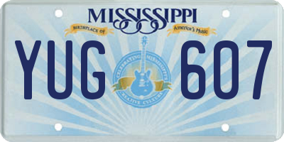 MS license plate YUG607