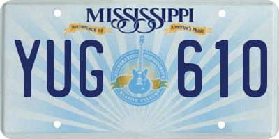 MS license plate YUG610