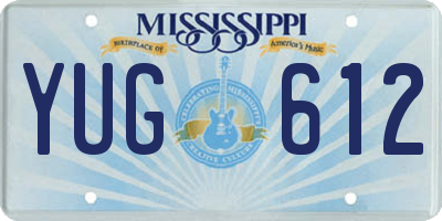 MS license plate YUG612