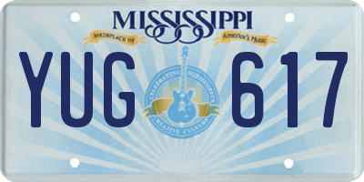 MS license plate YUG617