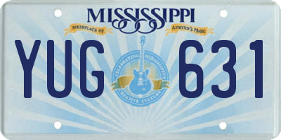 MS license plate YUG631