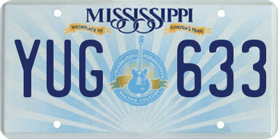 MS license plate YUG633