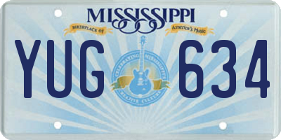 MS license plate YUG634