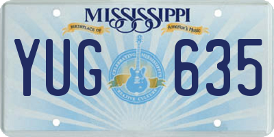 MS license plate YUG635