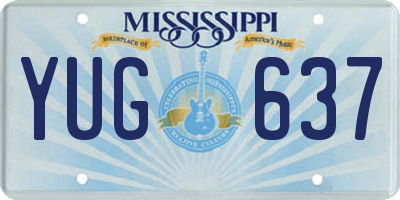 MS license plate YUG637