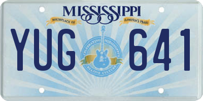MS license plate YUG641